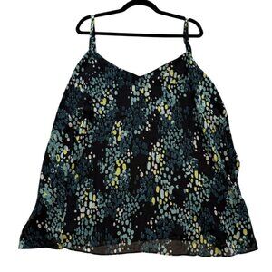 Torrid Womens Sophie Swing Cami Plus Size 5X Black & Multicolor Sleeveless Flowy